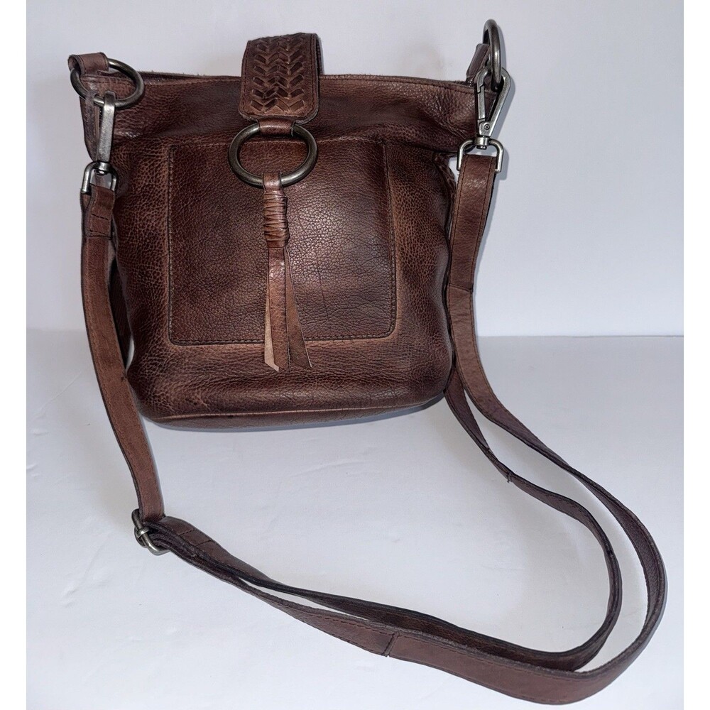 Latico Liaison Leather Crossbody Bag Chocolate Brown Boho Handcrafted Purse